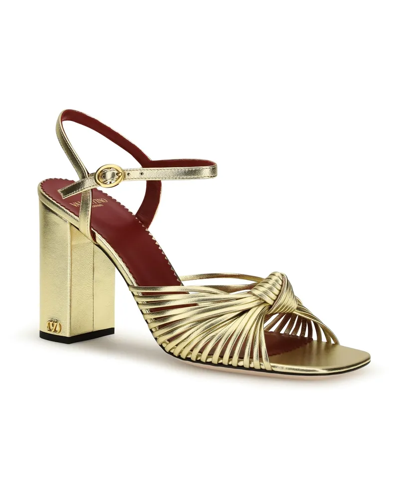 Valentino Garavani Women's Annet Leather Sandals Antique Brass Light Calf Bos Taurus Gold