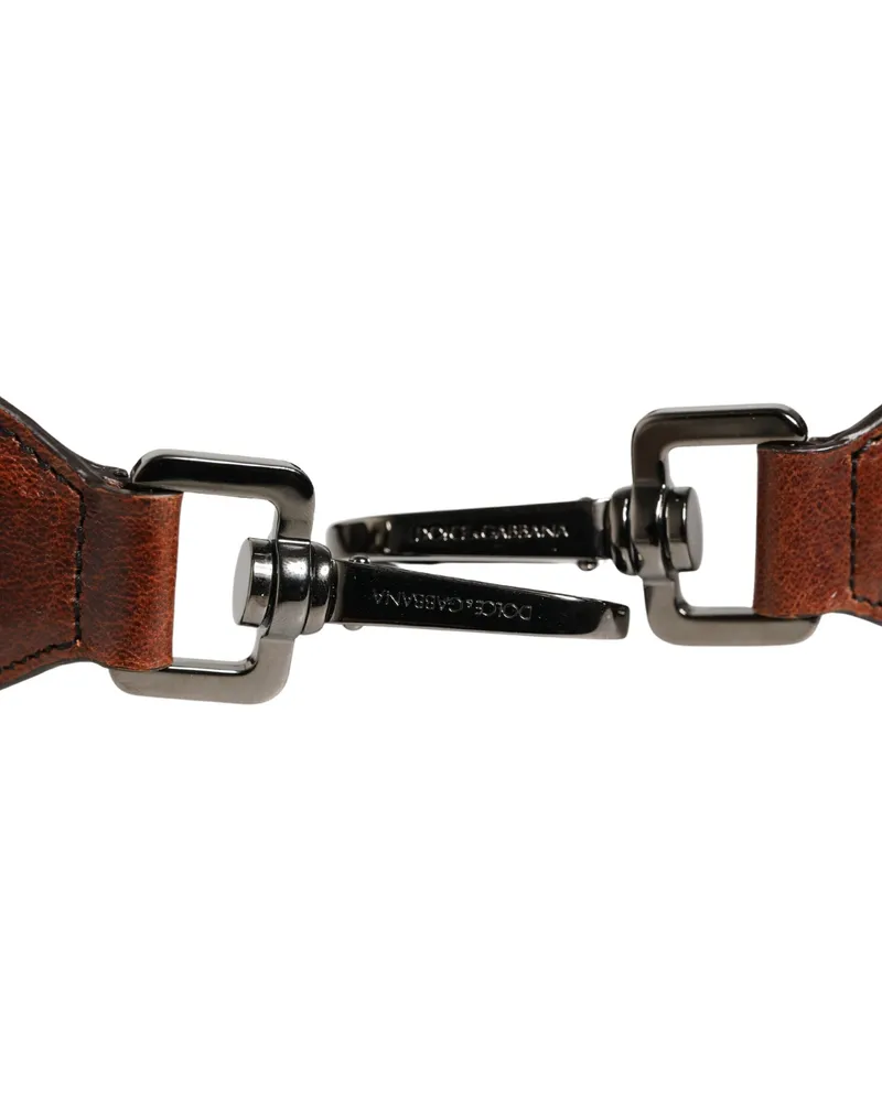 Dolce & Gabbana Men's Brown Horse Velvet Leather Bag Accessory Shoulder Strap Brown