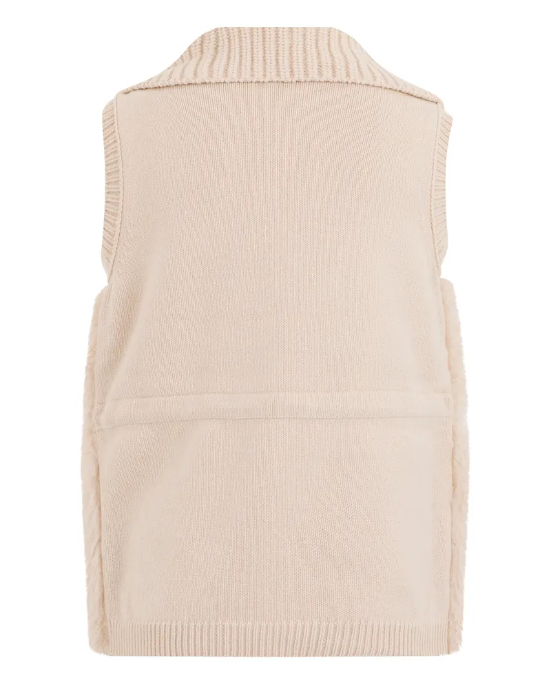 Moncler Women's Wool And Cashmere Gilet Champagne Waistcoats & Gilets Beige