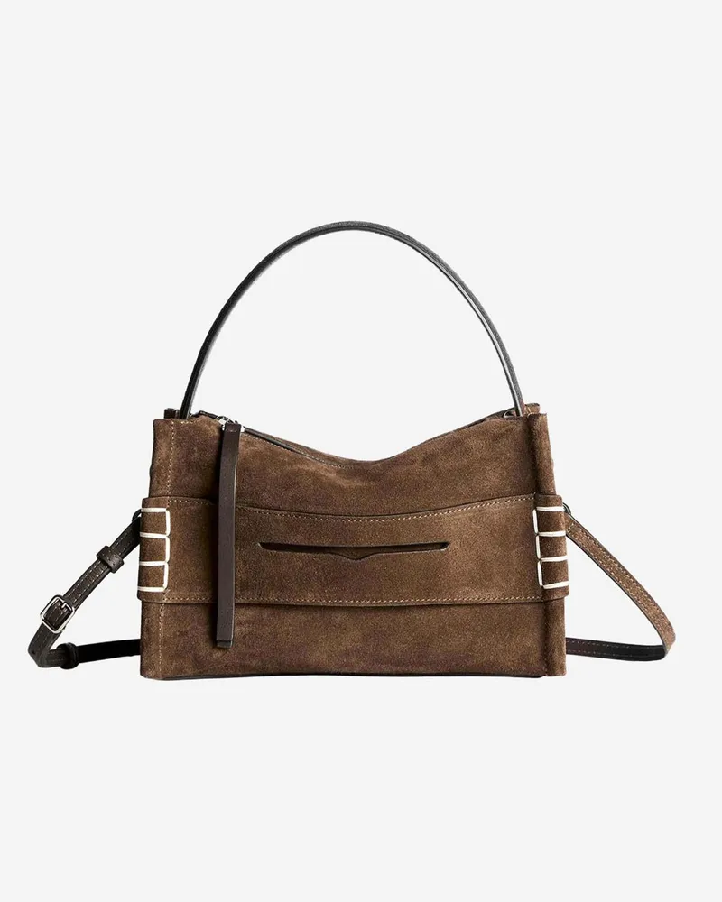 J.W.Anderson Women's Small Suede Loafer Bag Brown Shoulder Brown
