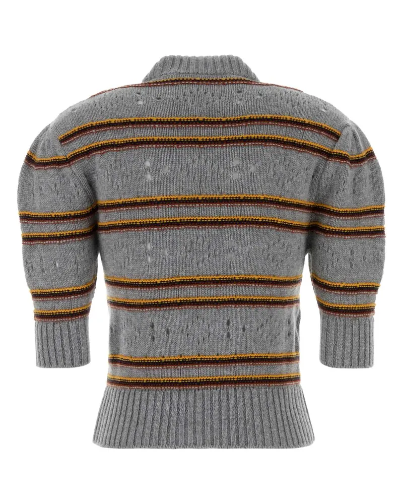 Marni Women's Embroidered Cashmere Sweater Inox Exterior: Maglieria Gray