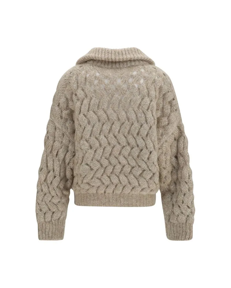 Brunello Cucinelli Women Beige Wool Oves Aries Cardigan Clothing Beige