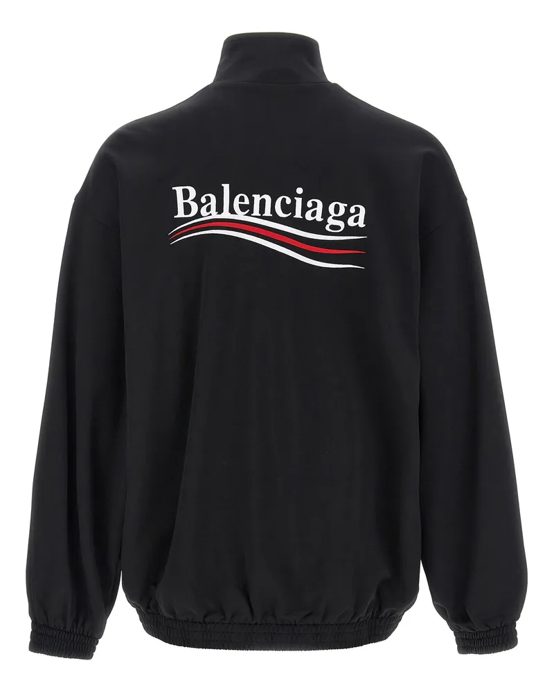 Balenciaga Logo-Embroidered Sweatshirt — Black Black