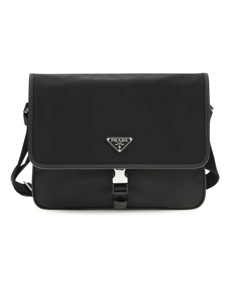 Prada Men's Shoulder Bag Re-Nylon And Saffiano Black Recycled Polyamide Black