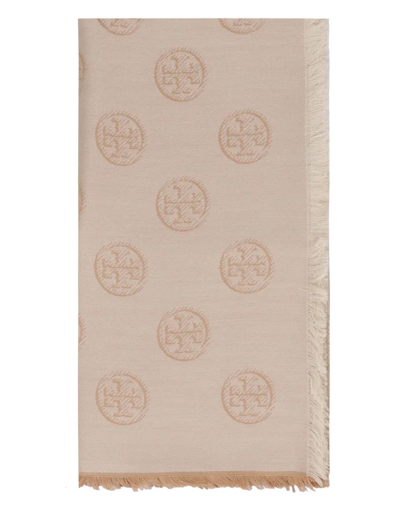 Tory Burch Women's Scarf Camel Silk-Wool Scarfs Camel