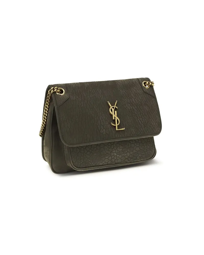 Saint Laurent Women's Gray Lamb Ovis Aries Shoulder Bag Gray
