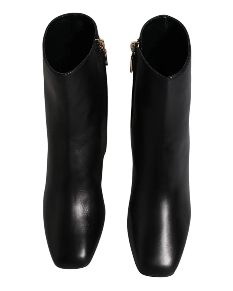 Dolce & Gabbana Women's Black Jackie Leather Mid Calf Boots Shoes Black