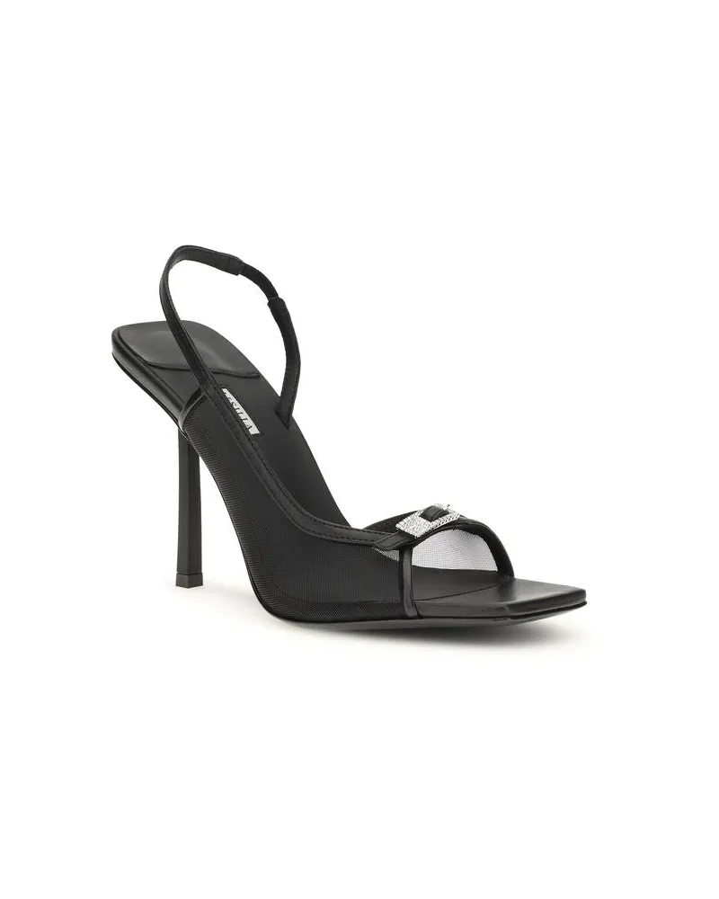 Le Silla Women's Vittoria Sandal Black Calf Leather Bos Heels Black