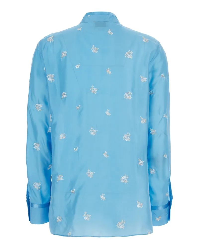 forte_forte Women's Shirt Light Blue Silk Blouses Blue