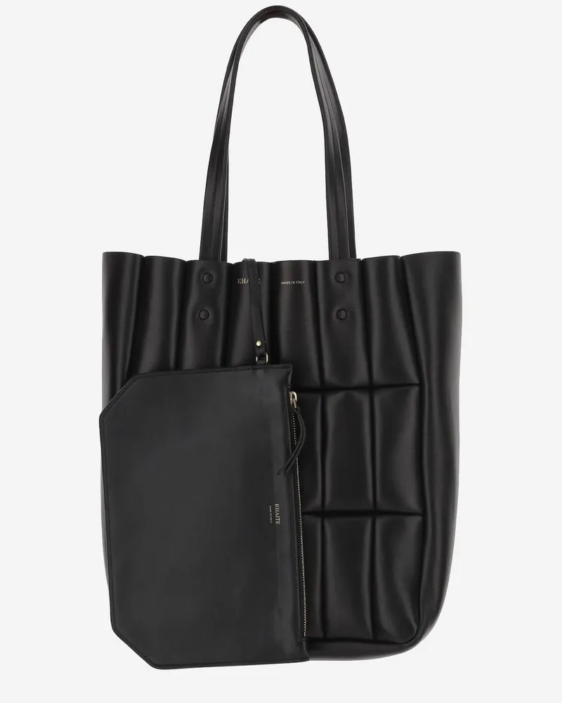 KHAITE Women's Small Zoe Tote Bag Black Lambskin Shoulder Black