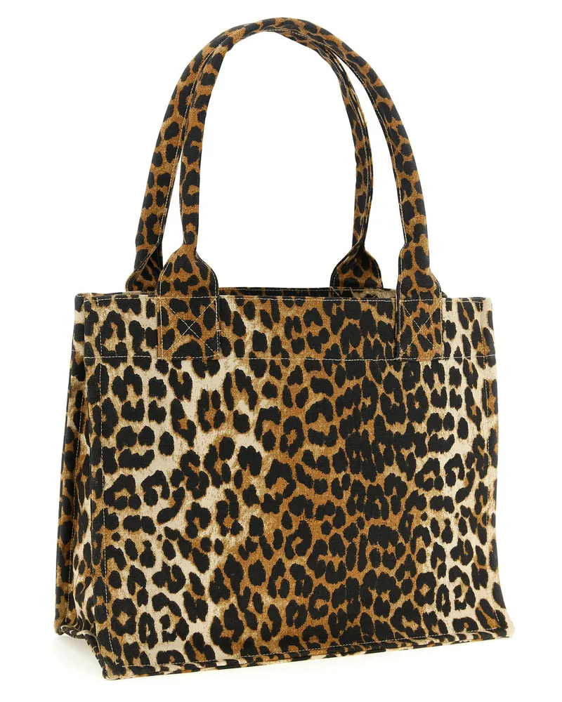 Ganni Leopard Tote Bag — Brown Brown