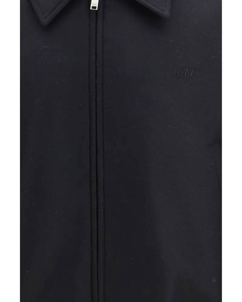 Bottega Veneta Wool and Leather Colorblock Jacket — Black Black