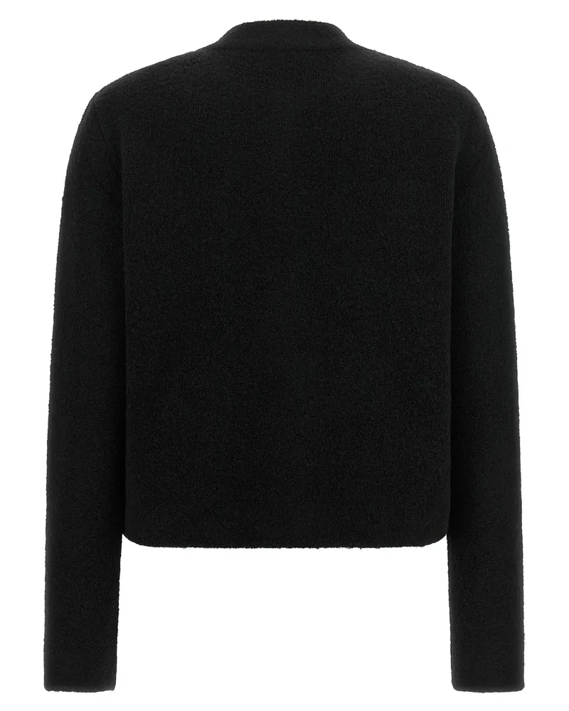 Moncler Quilted Wool-Blend Cardigan — Black Black