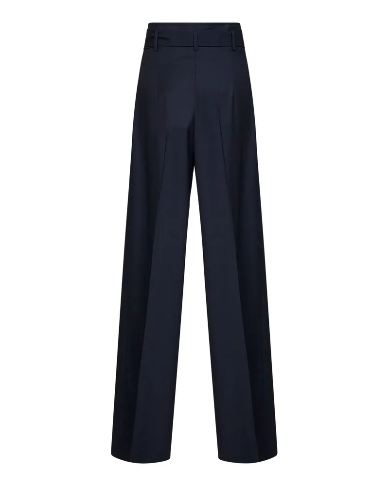 Max Mara Women's Trousers Mstserio Blue Virgin Wool Blue