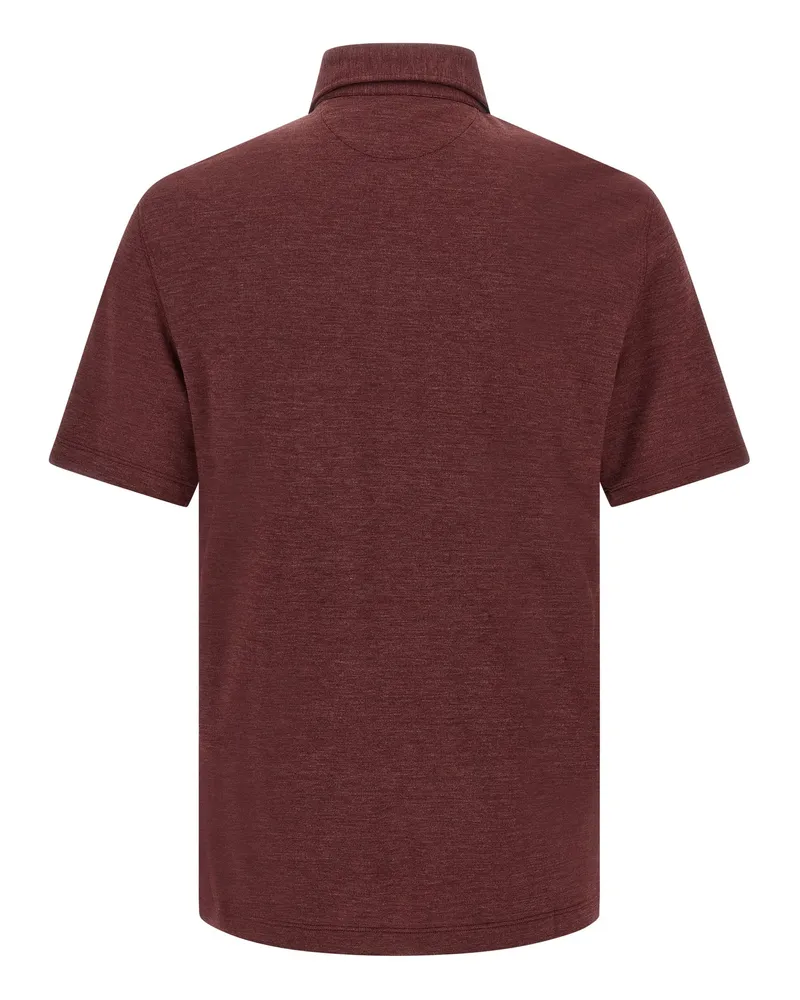 Brunello Cucinelli Virgin Wool Piqué Polo Shirt — Bordeaux Bordeaux