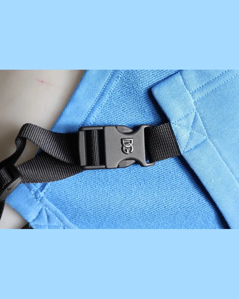 Dolce & Gabbana Blue Cotton Hooded Men Sportswear Vest Clothing Blue