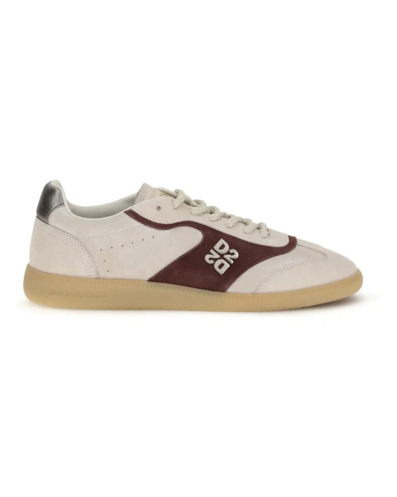 Dsquared2 Men's Leather Sneakers Bianco+rosso Multicolor