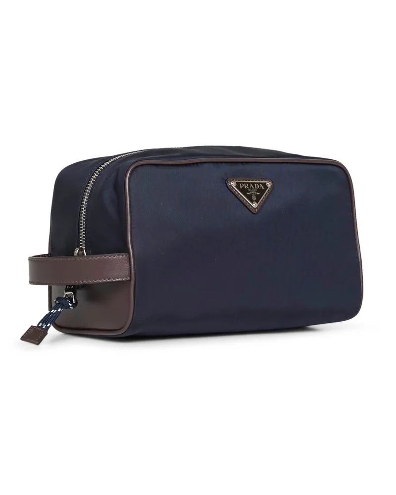 Prada Men's Beauty Case Speedrock Blue Recycled Polyamide Wallets & Cardholders Blue