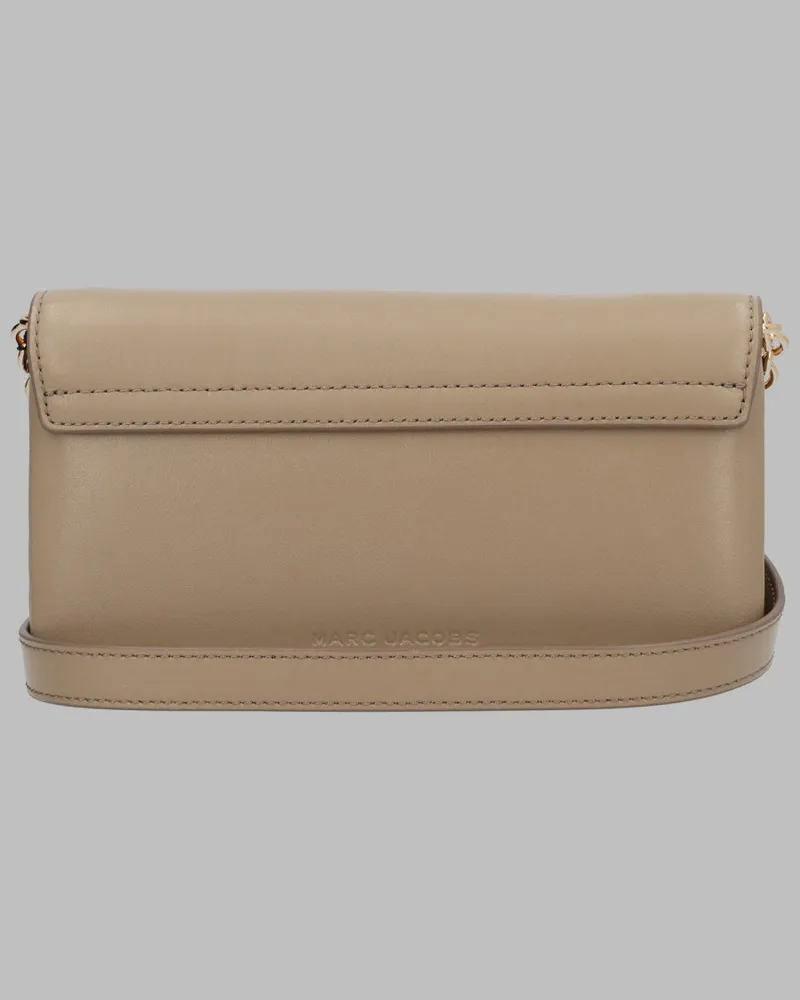 Marc Jacobs Chain-Detail Leather Wallet — Beige Beige