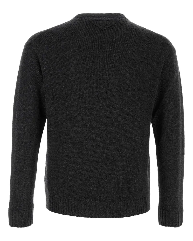 Prada Men's Charcoal Cashmere Blend Sweater Antracite Maglieria Gray