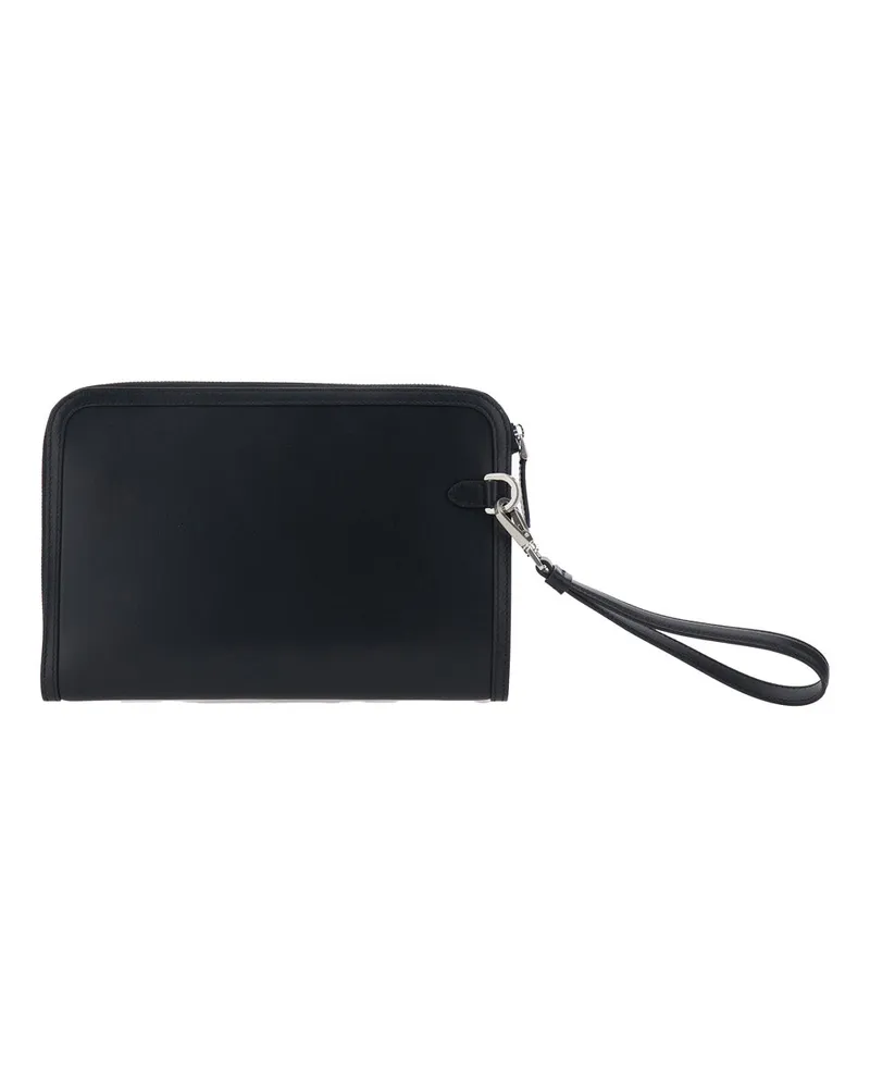 Dolce & Gabbana Men's Clutch Black Leather Calf Bags Black