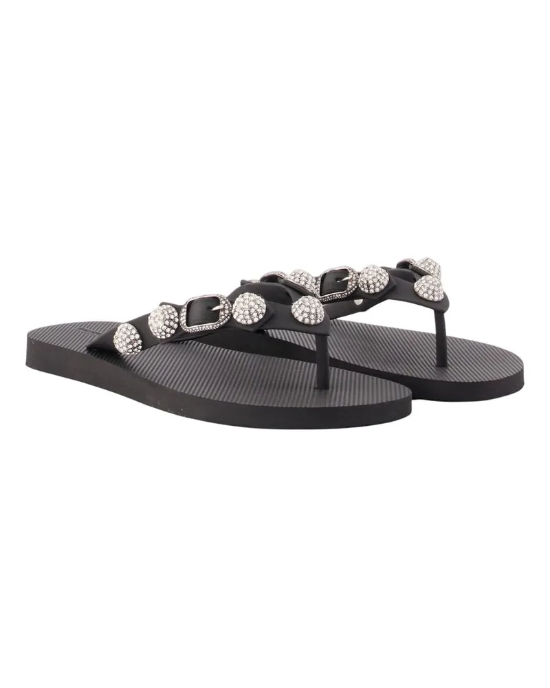 Balenciaga Women's Cagole Thong Sandals -  Strass Black Other Shoes Flat-Shoes Black