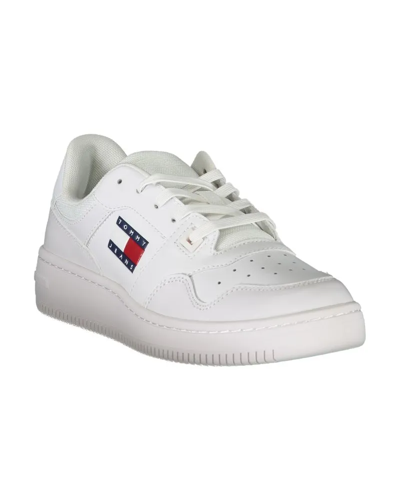 Tommy Hilfiger Logo Leather Sneaker — White White