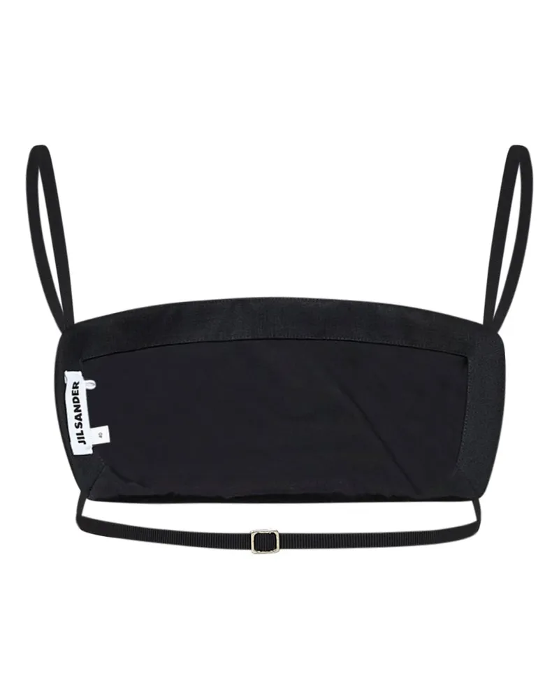 Jil Sander Women's Bralette Top Wool And Silk Faille Black Tops Black
