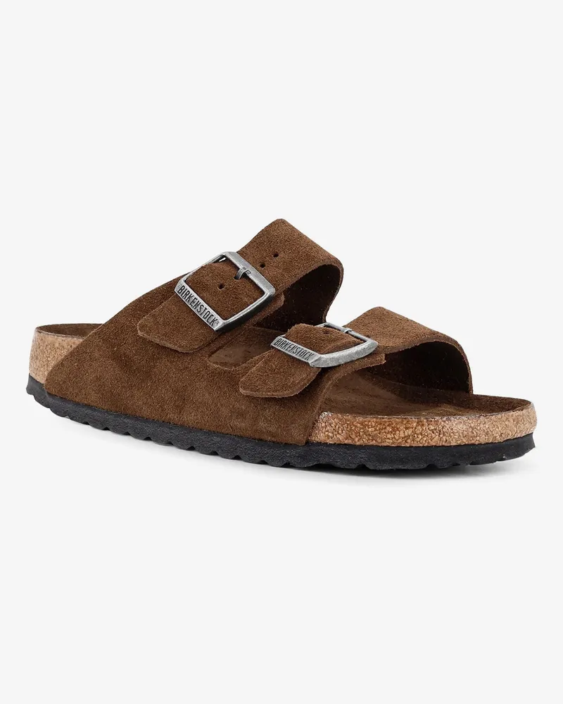 Birkenstock Unisex Sandals Arizona Suede Brown Suede-Rubber Suede/rubber Brown