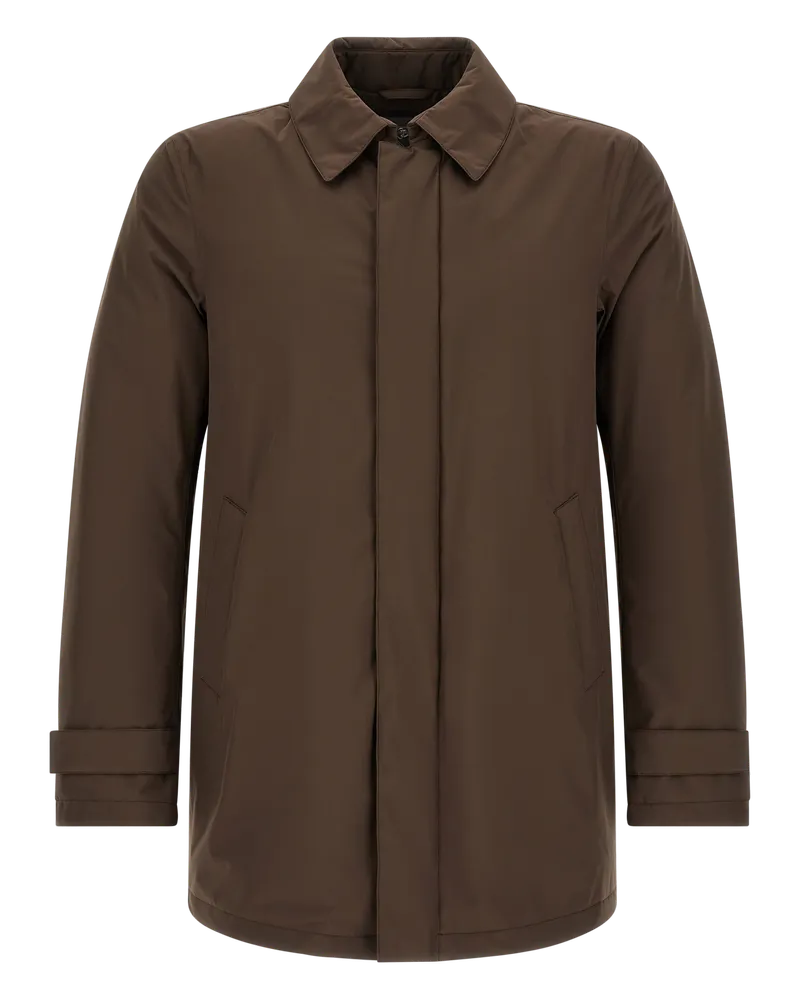 Herno Men's Brown Polyester Parka Clothing Brown