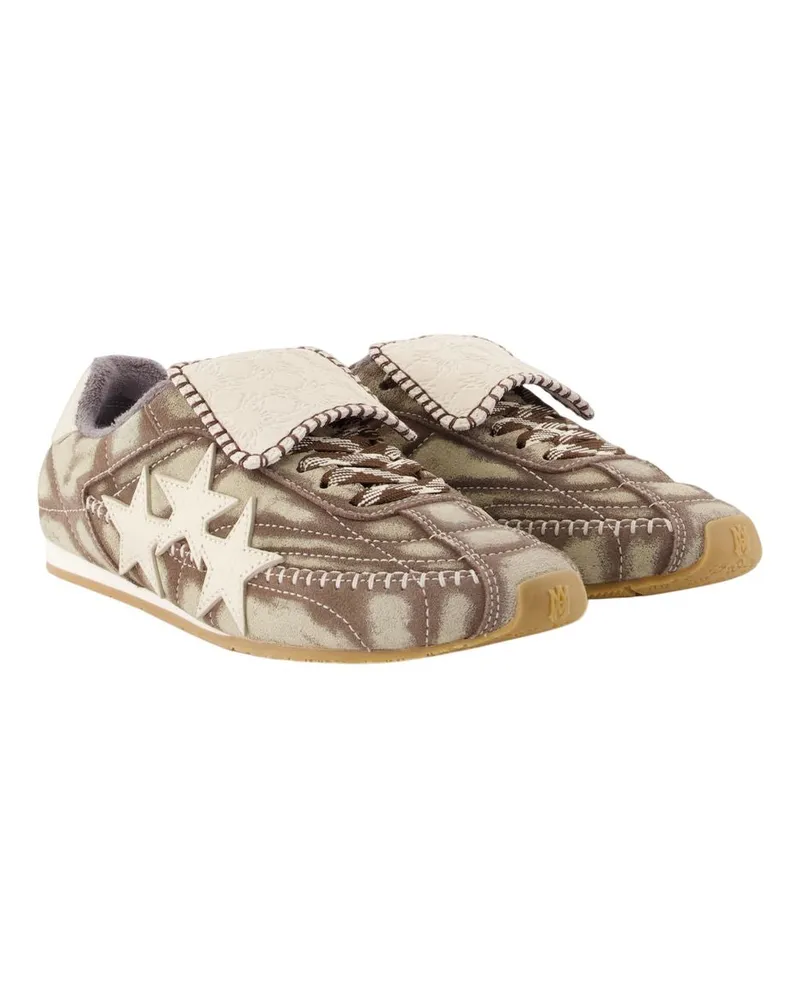 Amiri Women's Pacific Flat Sneakers -  Leather Brown Calfskin Shoes Bronze