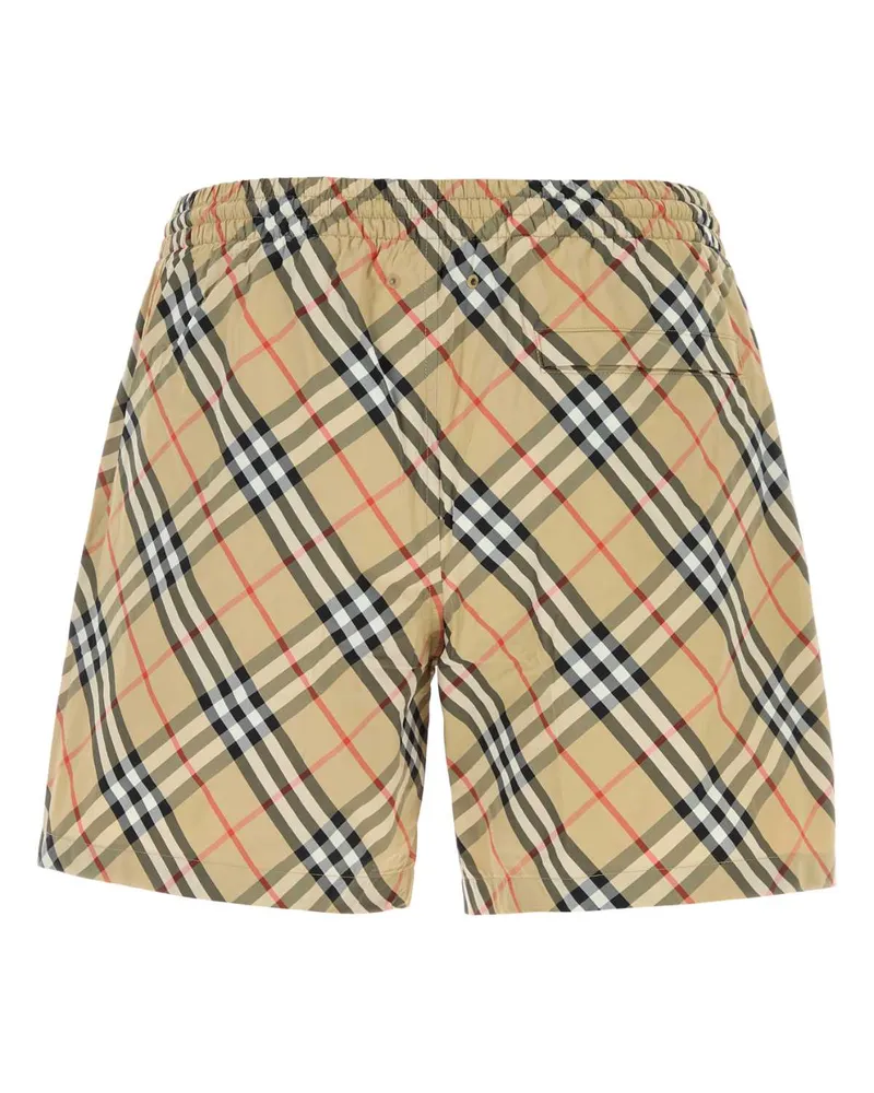 Burberry Men's Printed Nylon Swimming Shorts Sandipcheck Costumi Da Bagno Swimwear Beige