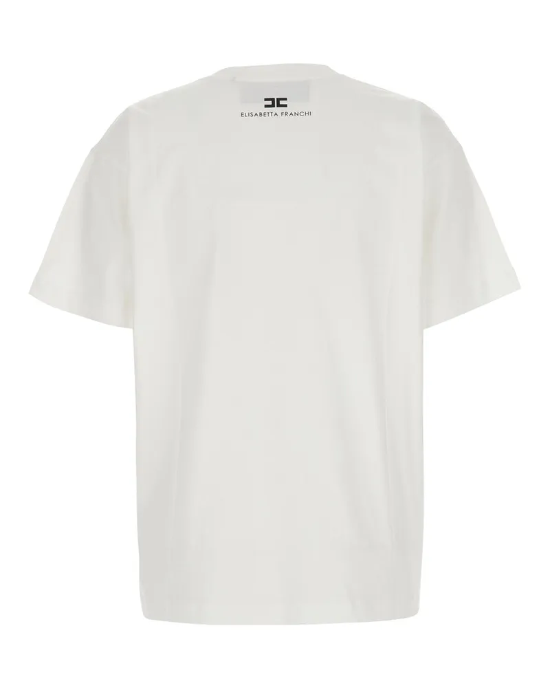 Elisabetta Franchi Women's T-Shirt Printed Light Jersey White Cotton T-Shirts & Jerseys White