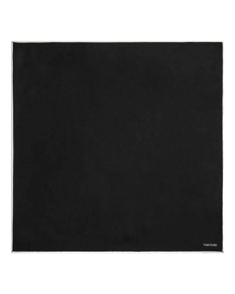 Tom Ford Men's Pocket Square Black Silk Scarf Scarfs Black