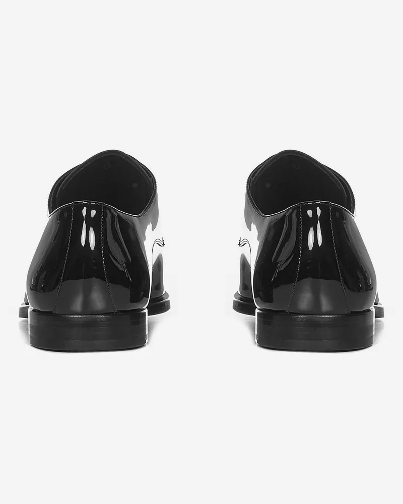 Dsquared2 Men's Lace-Up Shoes New Punk Patent Leather Black Accessories Black