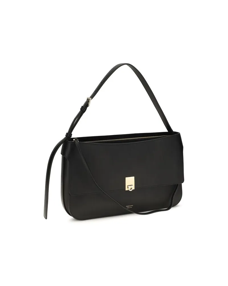Ferragamo Cara Shoulder Bag — Black Black