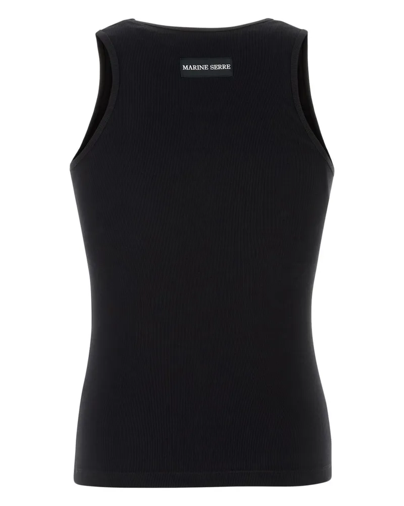Marine Serre Crescent Moon Embroidered Tank Top — Black Black