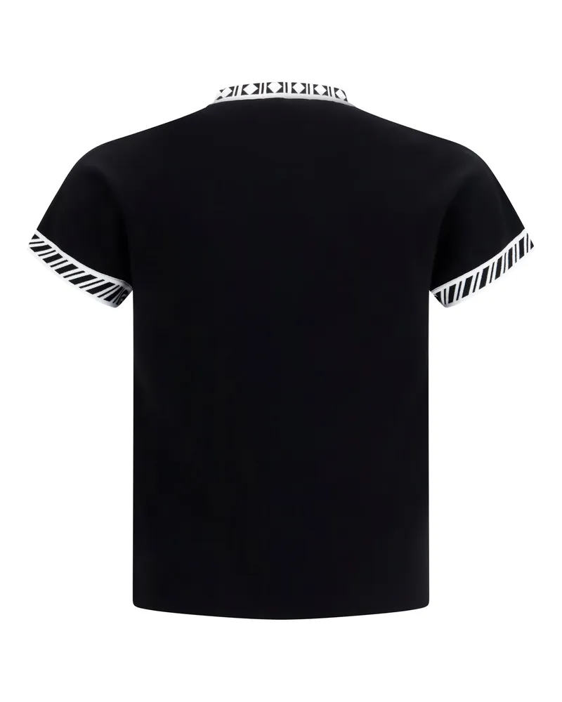 Versace Men's Knit T-Shirt Black Cotton; Polyamide; Elastane T-Shirts And Polos Black