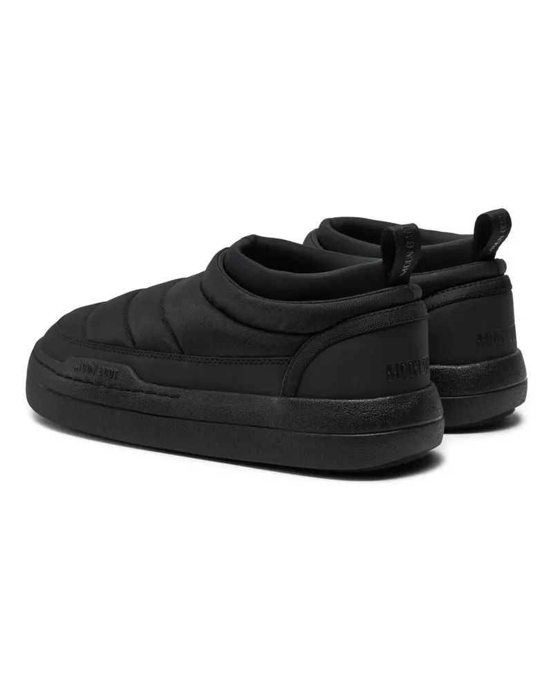 Moon Boot Women's Park Soft Nylon Slip-On Sneakers Black Shoes Black