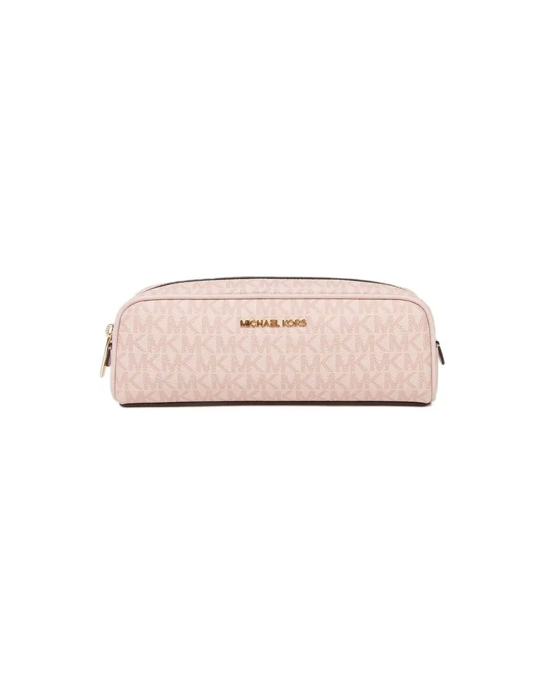 Michael Kors Women's Pencil Case Powder Blush Polyurethane Bags Polyester Cases Pink