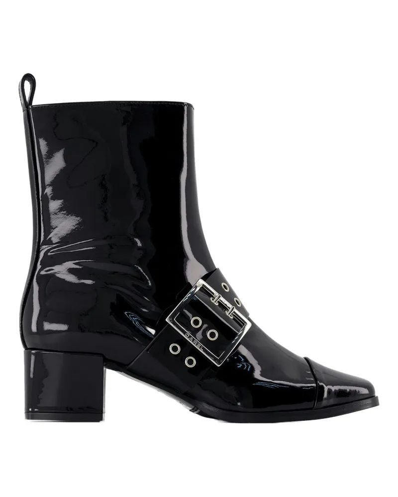 Carel Women's Rock Boots -  Leather Black Calfskin Shoes Black