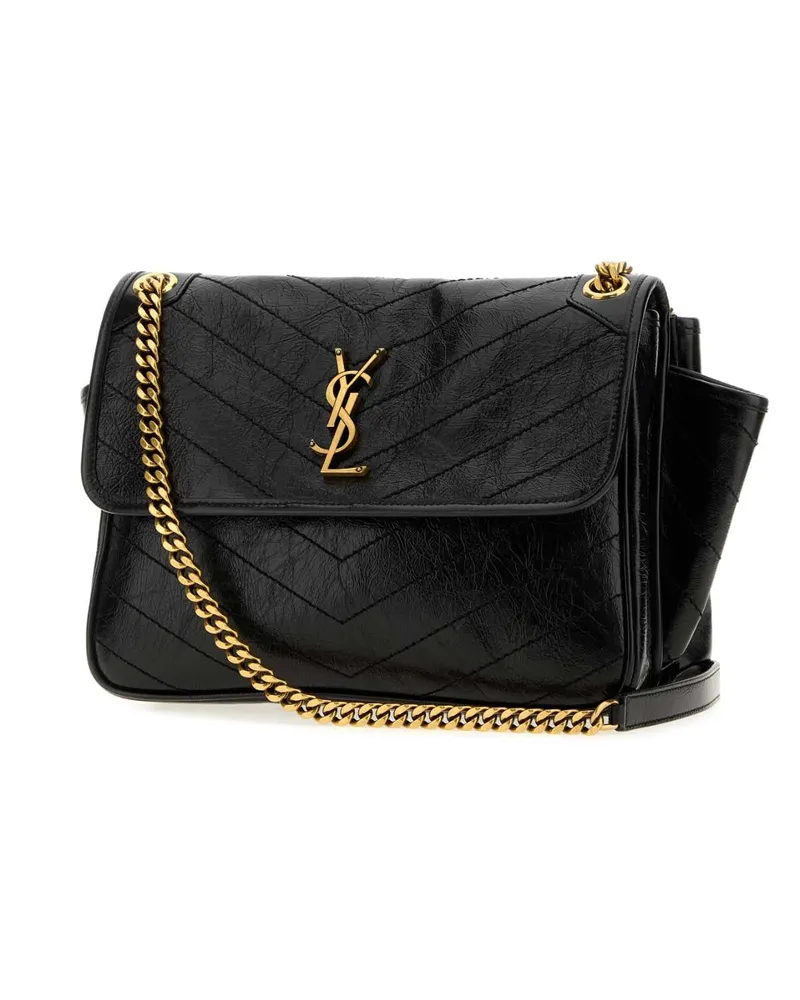 Saint Laurent Women's Black Leather Niki Shoulder Bag Nero Borse A Mano Black