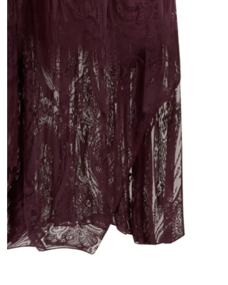 Etro Tonal Paisley Cotton Dress — Red Red