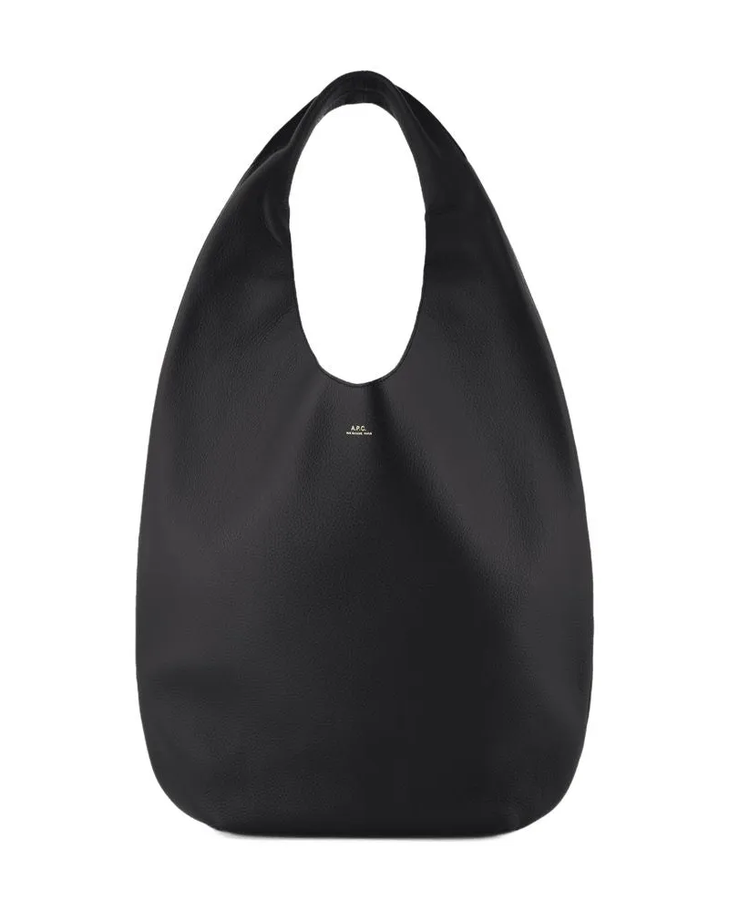 A.P.C. Women's Le Neige Shoulder Bag -  Leather Black Cowhide Shoulder-Hobo-Bags Black