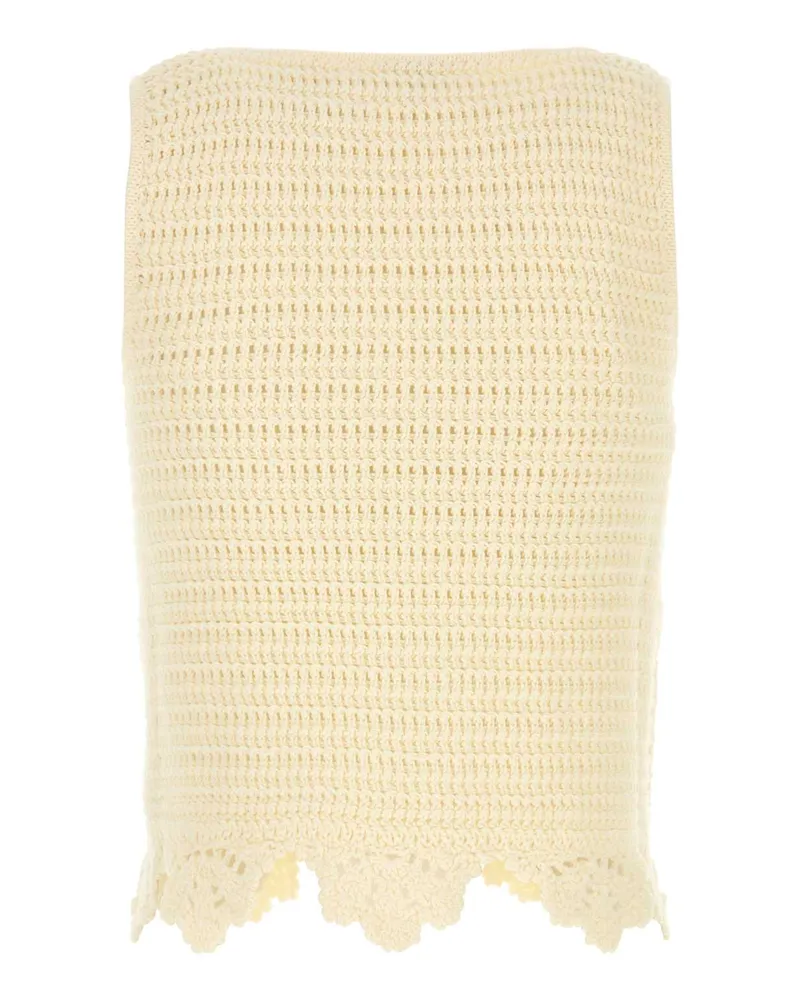 Chloé Crochet Cotton Tank Top — Beige Beige