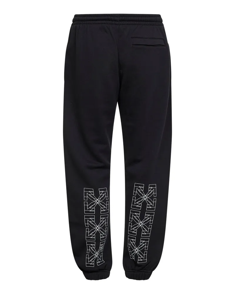 OFF-WHITE Men's Cotton Fleece Sweatpants Black Trousers Black