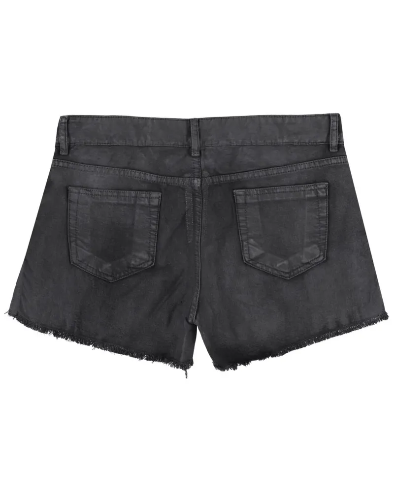 DRKSHDW by Rick Owens Distressed Raw-Edge Denim Shorts — Black Black