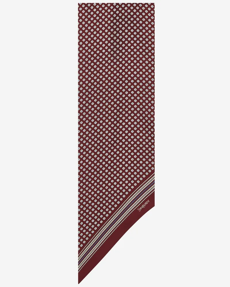Saint Laurent Men's Lavallière Silk Twill Scarf Burgundy Scarfs Burgundy