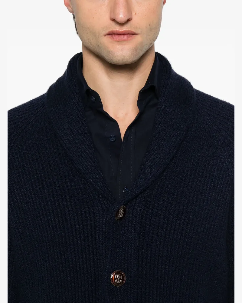 Brunello Cucinelli Men's Cotton Cardigan Ss26 M Navy