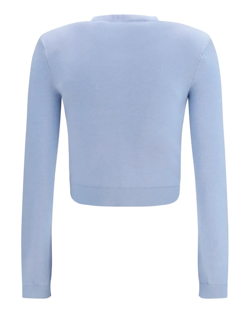 Self-Portrait Women's Flower Knit Cardigan Blue Sweater Blue